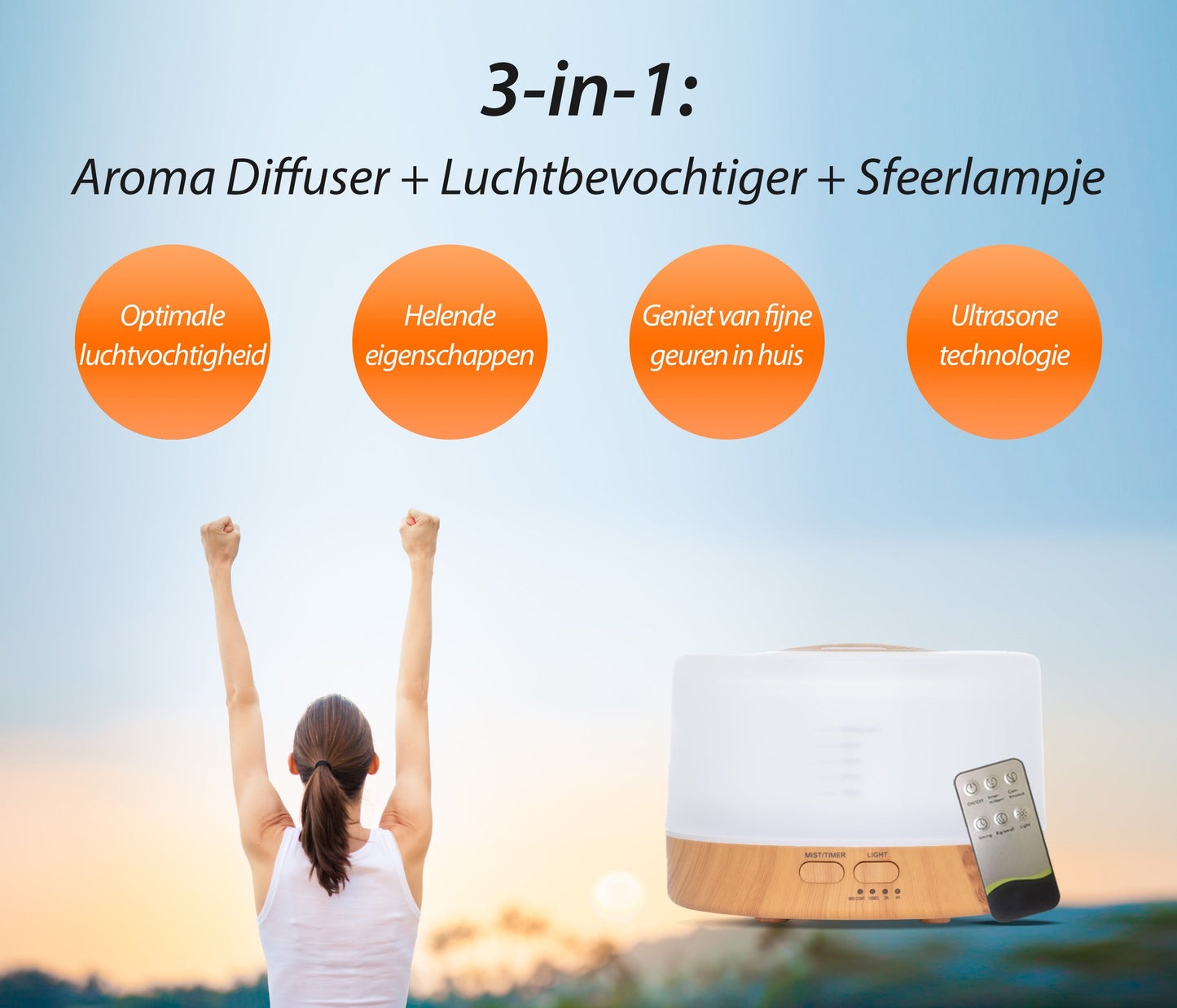 Happiness Pro - Light Wood - Aroma Diffuser